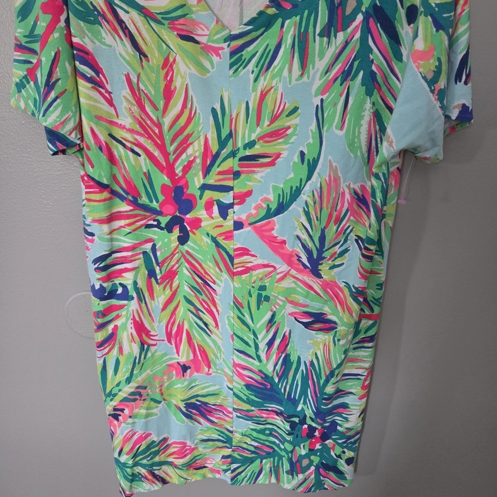 Lilly Pulitzer Womams Lindley Blue Casual Caftan Shirt Dress. Boho Relaxed Sz S - Picture 5 of 8
